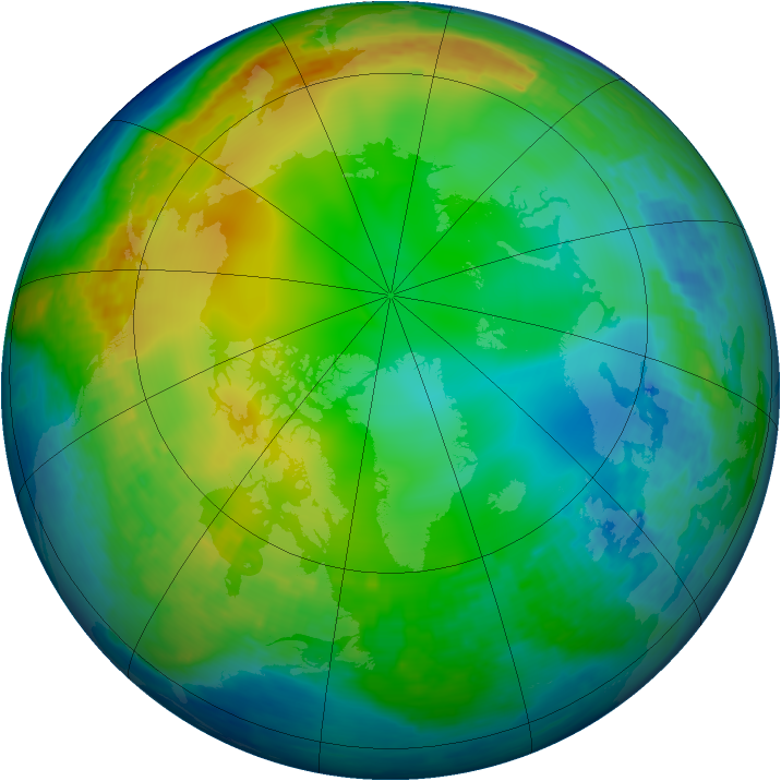 Arctic ozone map for 17 December 2003